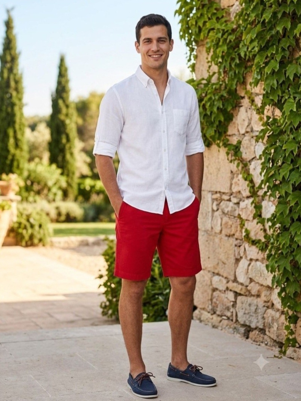 Lacoste  Men's Classic Red Chino Shorts. Size 36